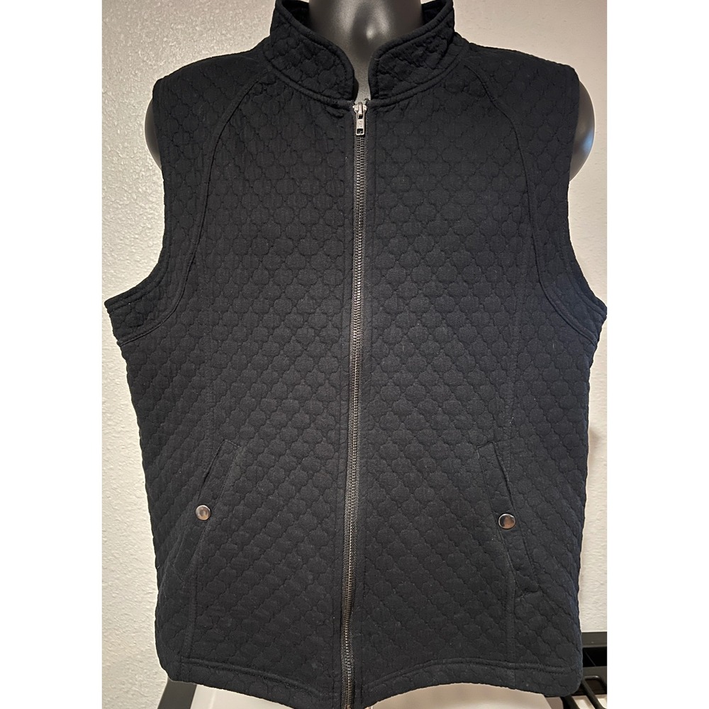 Westbound Quilted Vest Men Large Black Excellent Full Zip Sleeveless Jacket